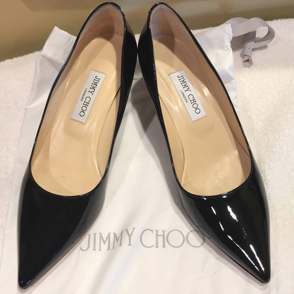 Jimmy choo black patent leather pumps